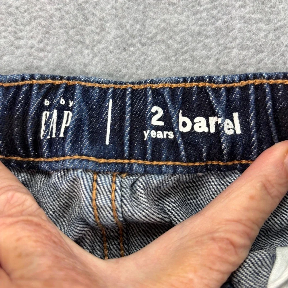 Baby‎ Gap Barrel Jeans Kids 2 Years Dark Blue Camo Print Elastic Waist